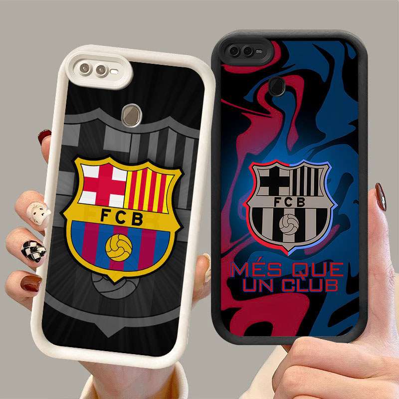 TF-3 Barcelona Murah Casing HP TPU Anti Gores OPPO A7 A5S A12 A12s F7 F9 F25 Pro