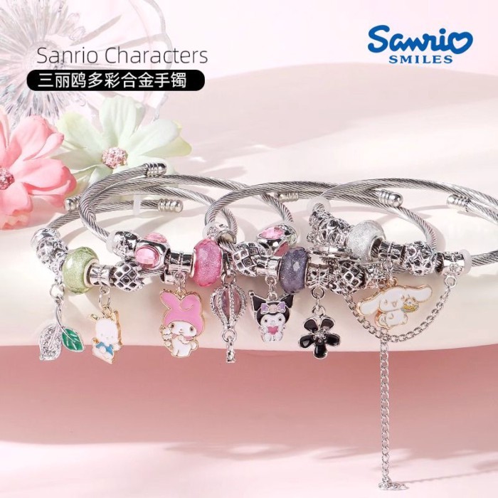 Gelang Sanrio Kuromi Asli Hello Kitty Kartu Lucu Hadiah Perhiasan Mainan Gelang Jia Jia