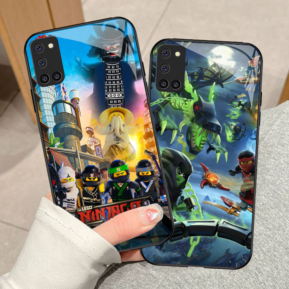 YR-35 LEGO Ninjago 2 Casing ponsel kaca tempered OPPO Reno A92 A52 A94 A72 5F 5 F19 Pro Lite
