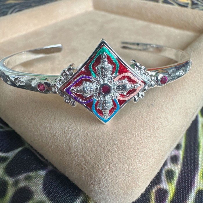 Thai Buddhist Brand, Luang Phor Chan Nan Erawan Buddha Bracelet, Original Temple Authentic Thai Bra