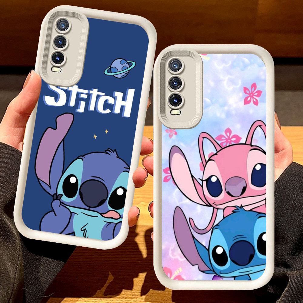 G-64 Cute Stitch Casing untuk VIVO Y20s S1 Pro Y20 Y20i Y12s Y11s Y66 Hitam dan putih