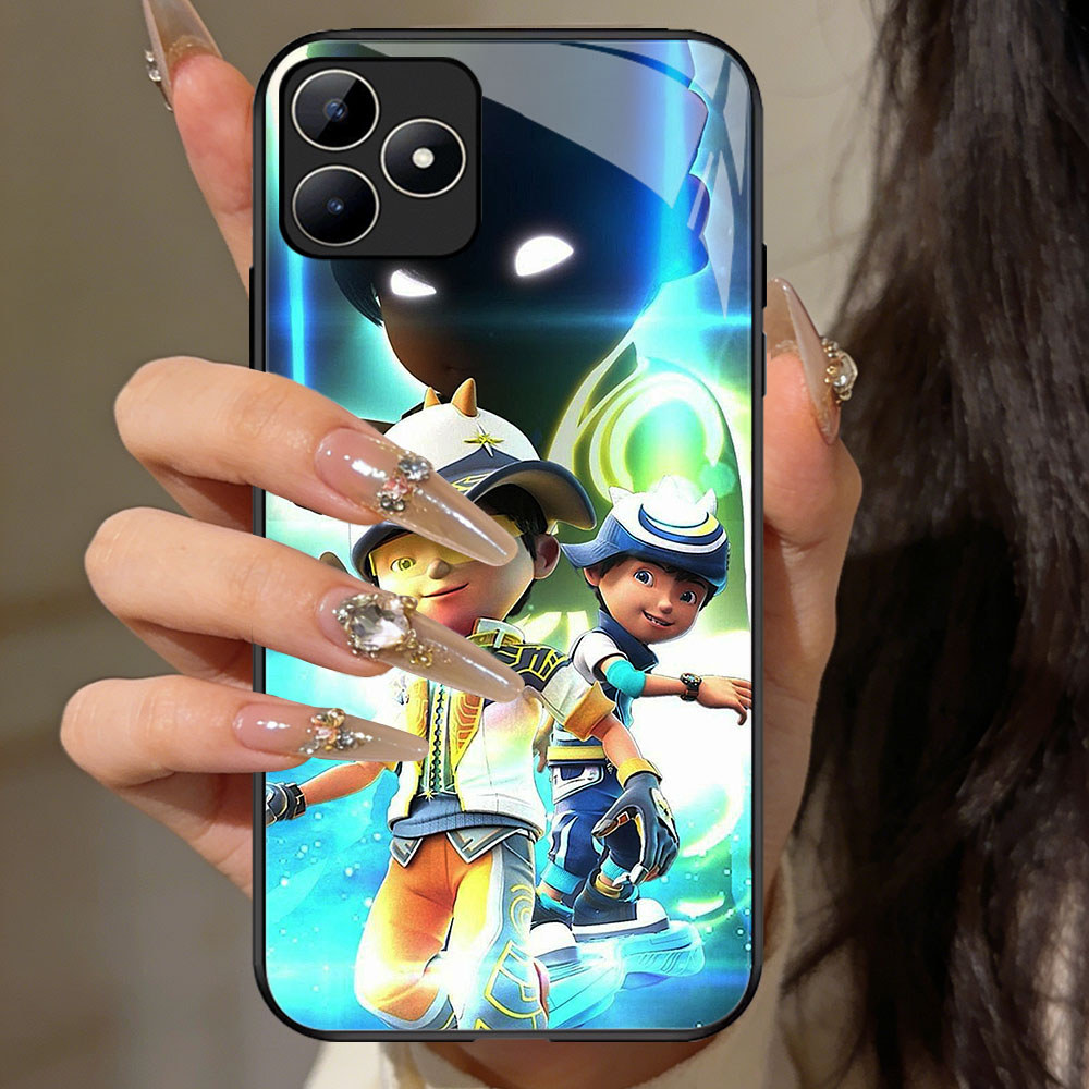 TT-15 Lucu Boboiboy Casing hp kaca Realme Narzo C53 GT C31 C35 N53 50A 6 Prime 5G