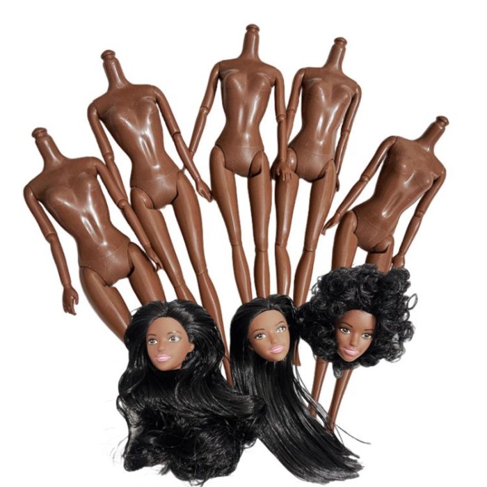Multi-jointed Black Skin African Black Doll Doll 30 Cm Barbie Doll Nude Body 6 Accessories Shoes