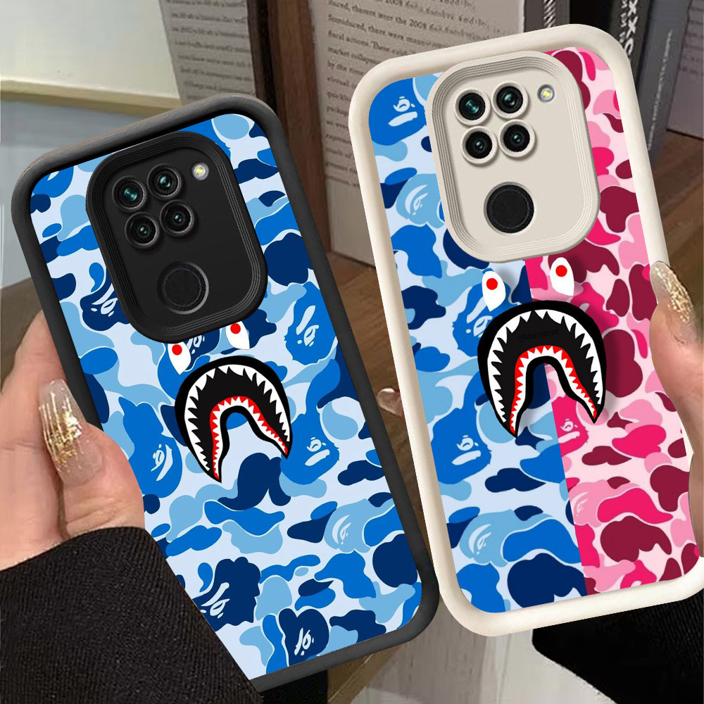 G-39 bape Casing untuk Xiaomi Redmi Note 9S 9 8 Pro Max Hitam dan putih