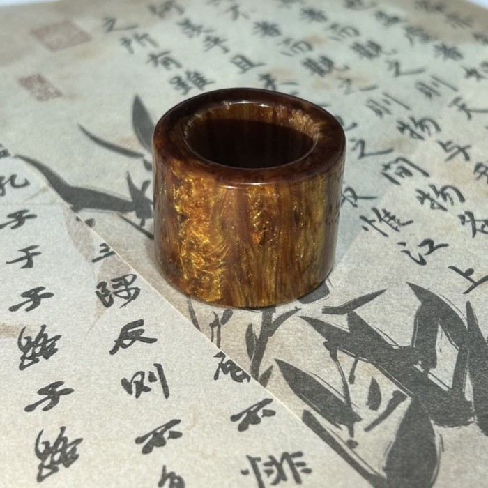 Cincin Jari Willow Laut Benang Emas Imitasi untuk Pria, Cincin Jempol Wanita, Jari Cincin Yu