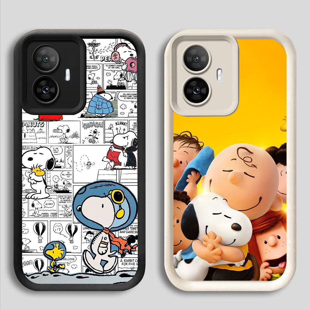 SM-32 Snoopy Murah Casing HP TPU Anti Gores Realme 2 7I 14 14T C17 C55 Note 70 70T Narzo N55 80 Lite