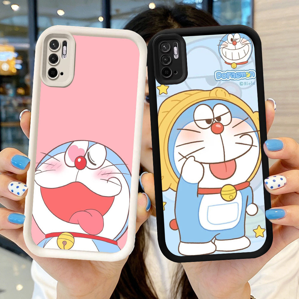 RR-6 Doraemon Casing ponsel tipis Xiaomi Redmi Note 10 10s 10T Lite Pro 5G