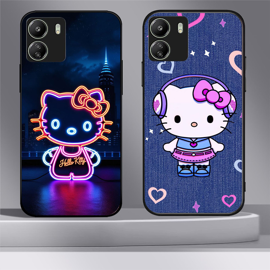 YR-36 Hello Kitty HD Glass Casing HP Xiaomi Redmi 13C A1 A2 Note 13 Pro Plus Poco C65 X6