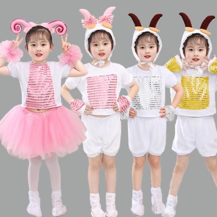 Kostum Pertunjukan Serigala dan Domba Anak-anak Kostum Hewan Kostum Pertunjukan Domba TK Domba Kambi