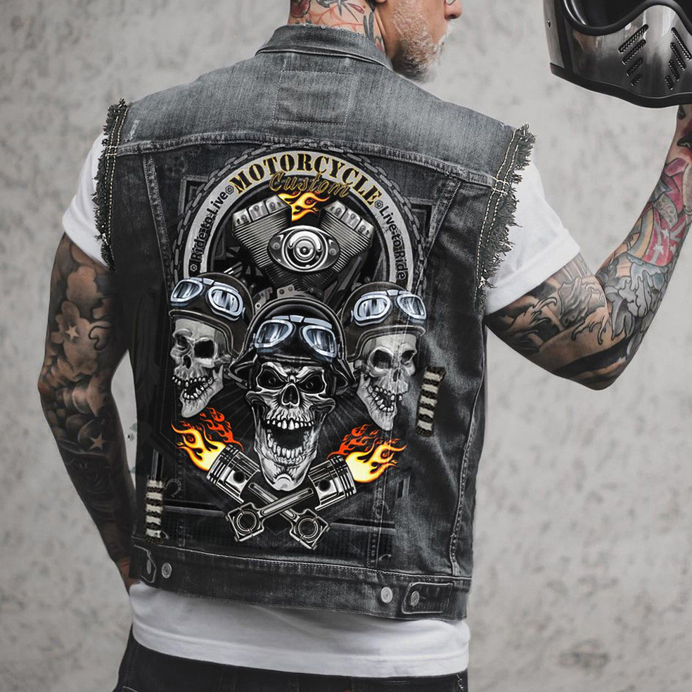 Jaket Rompi  Panas Sepeda Motor Punk Pria Koboi 2511 Berkualitas