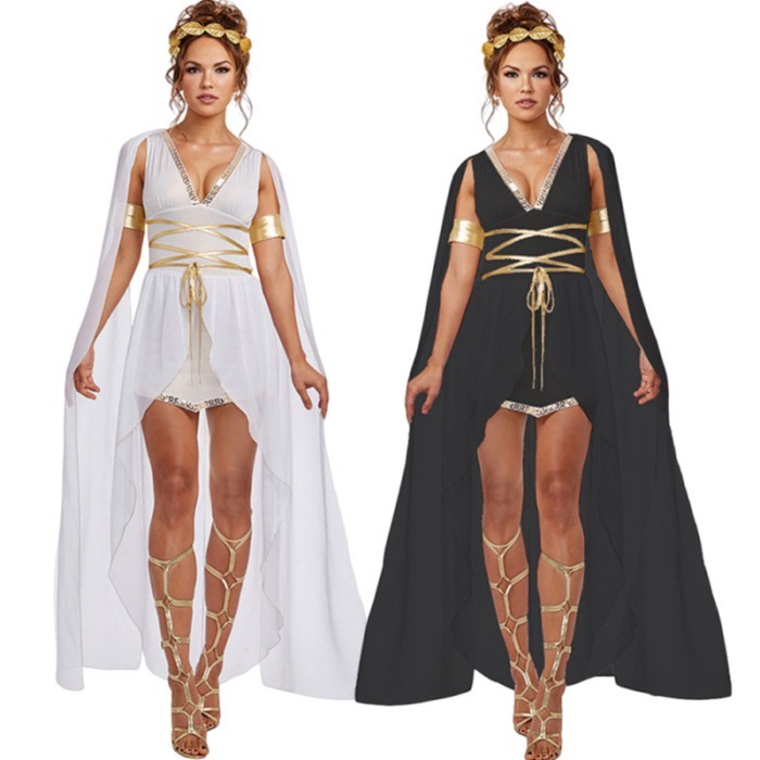 Halloween Costume Ancient Greek Goddess Costume Cleopatra Athena Dress COS Costume Halloween Costum