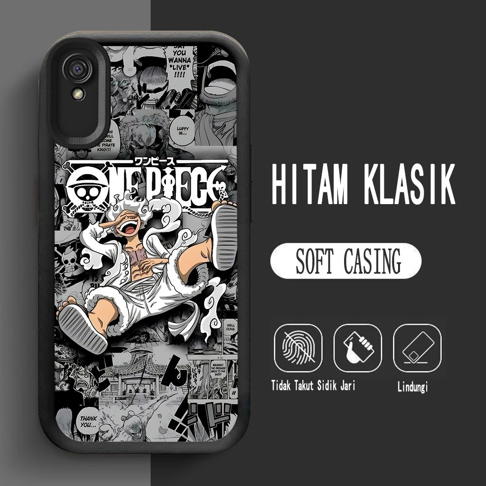 Y-16 One Piece Luffy Silikon Casing untuk Xiaomi POCO M4 M3 Redmi Note 7 9A 9T Pro Case