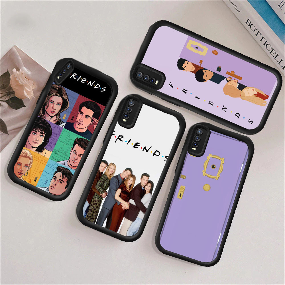 HV20 Friends Hp Plating Casing untuk VIVO V20 V15 S1 V25 V27 V23 V25E V27E V23E Pro 5G TPU Silicone