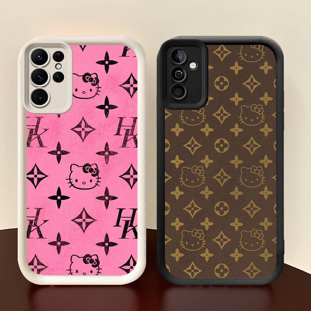 HR-95 LV Kitty Cat Shockproof Casing untuk Samsung A55 A54 M15 S25 S24 S21 FE Ultra