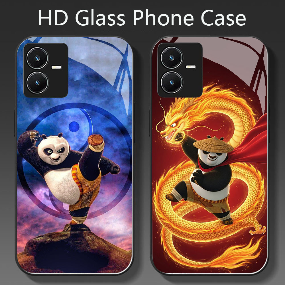 YR-40 Kungfu Panda HD Glass Casing HP VIVO Y22 Y35 Y75 Y28 Y22S V25 Y55 iQOO Z6