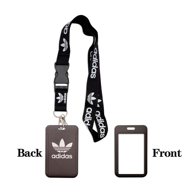 Ad Merek Lanyard Phone Case Sling Neck Straps+ID Badge Case Card Untuk Gantungan Kunci Sling Kamera Tali Subway Bus Card Kartu Siswa Kartu Kerja