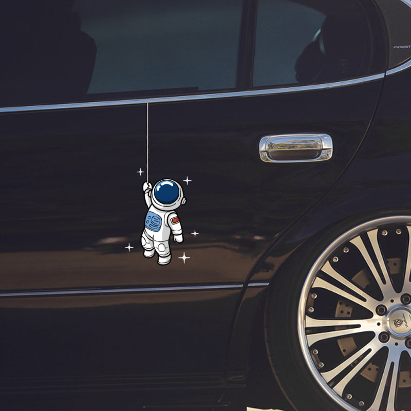 Jendela Pintu Mobil Astronot Kaca Depan Stiker Reflektif Pasangan Astronot Bodi Sepeda Motor Dekoratif Decal