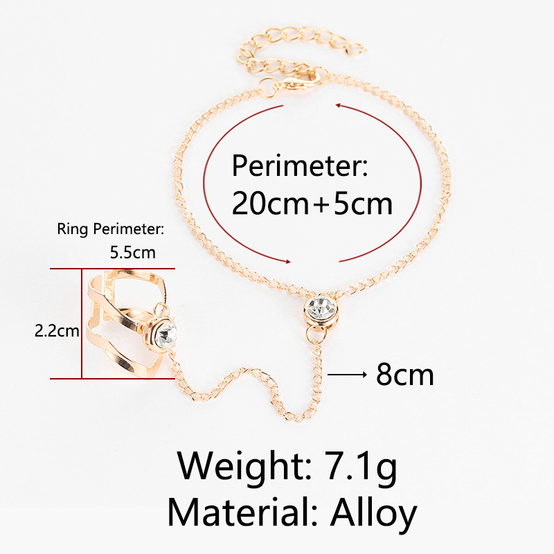 Gelang Rantai Multilayer Aksen Berlian One Piece Untuk Wanita