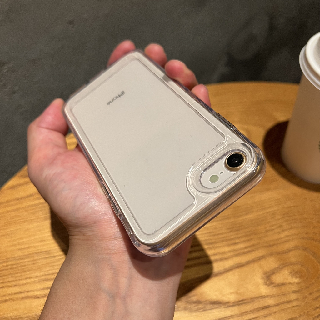 Casing Ponsel Transparan Untuk iphone 7plus 8plus 6 6s 7 8x xr xs max electroplating Tombol dropproof shockproof Pelindung case