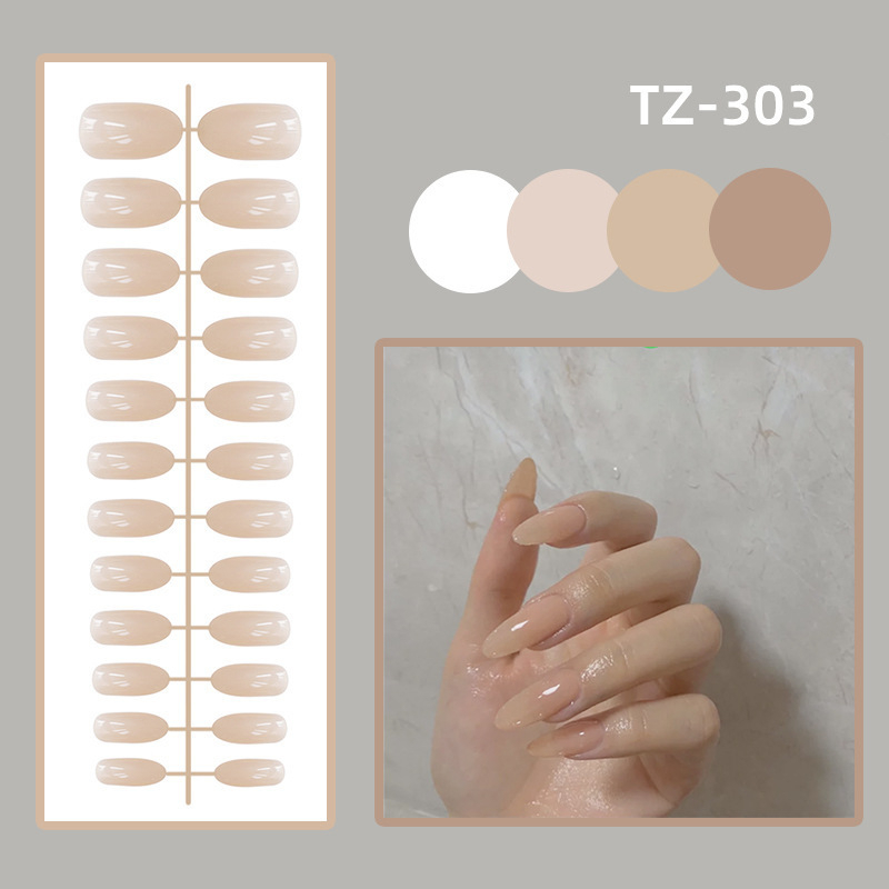 Kuku Palsu Fake Nail 24 Pcs Kemasan Strip Kuku Palsu Baru Fake Nails Kuku Palsu 3d Kuku Palsu Polos French Manicure-T105