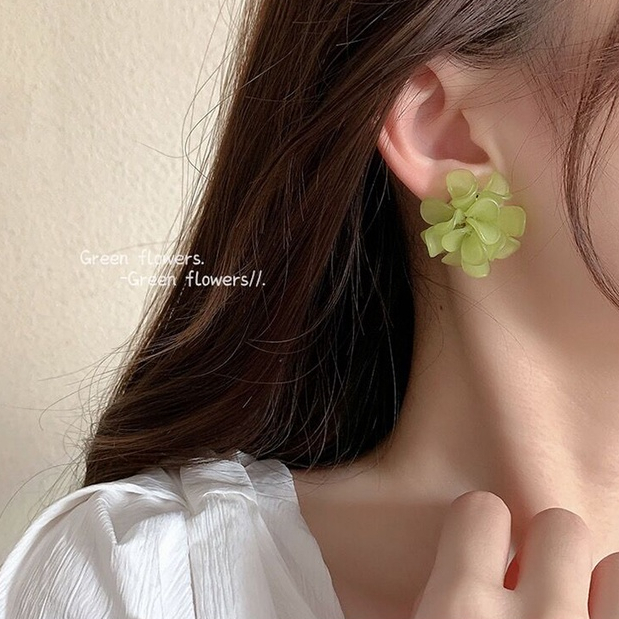 Anting Simpul Busur Mutiara Klasik Ladies Flower Stud Earrings Versi Korea Retro Fashion925 Perak Aksesoris