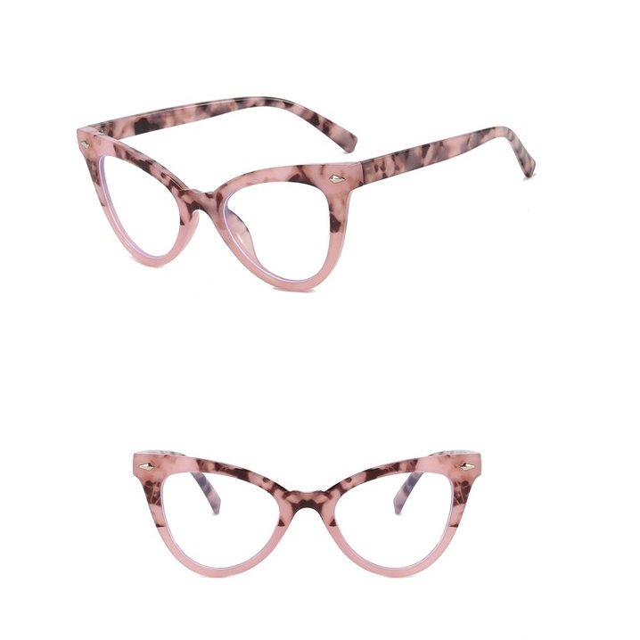 Kacamata Cat Eye Anti Radiasi Wanita Pria Kacamata Aesthetic Lensa Yang Dapat Diganti Frame Kacamata Retro Eropa