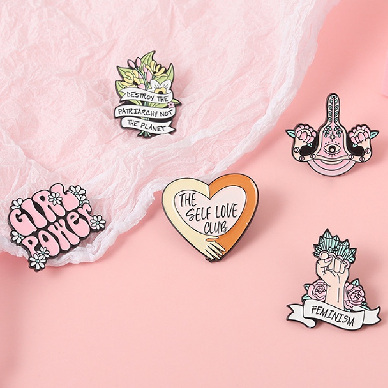 [AdornmentNo1] Gadis Power Enamel Pin Custom Self Love Club Rahim Bros Kerah Lencana Perhiasan Hadiah Untuk Wanita Teman [ID]