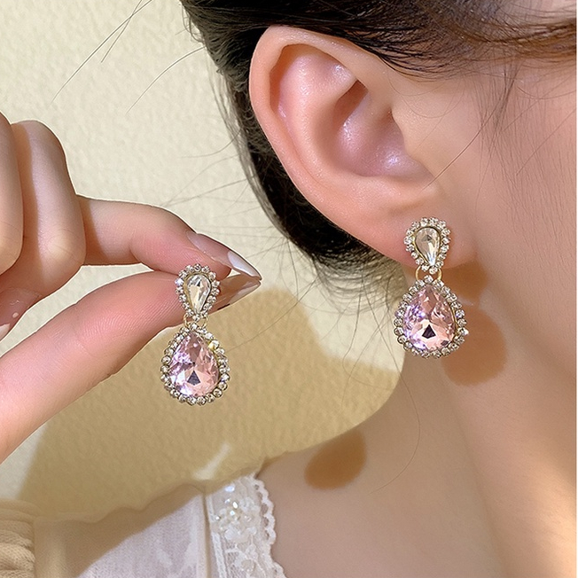 Anting Pejantan Hati Pink Musim Panas Ladies2023Anting Mutiara Vintage Baru