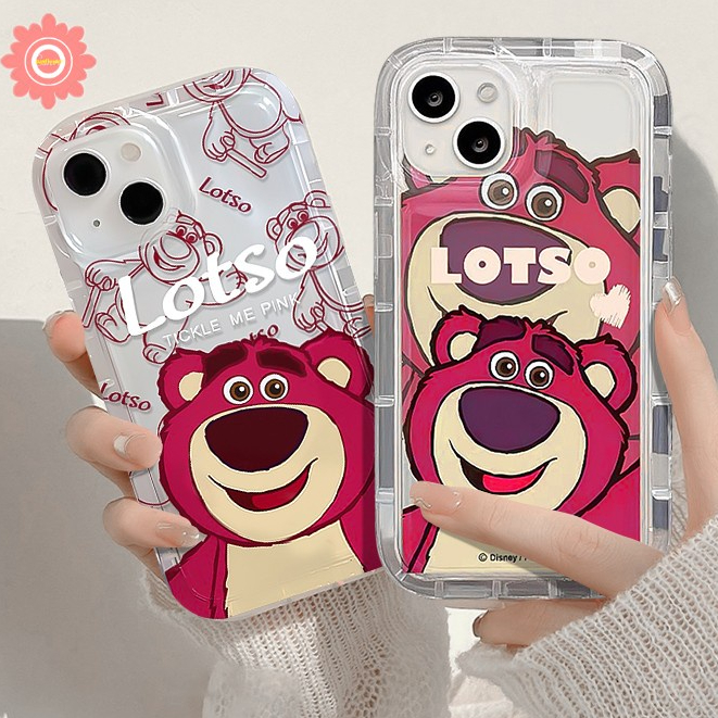 Case Strawberry Bear Manyo Realme C55 C30 7i C17 C30S C25 C15 C11 2020 C20 C35 C25Y C12 C25s C33 C21Y C20A C11 2021 Realme 5i 6i C3 5s 5 Narzo 20 30A Airbag Kartun Lucu Soft Cover