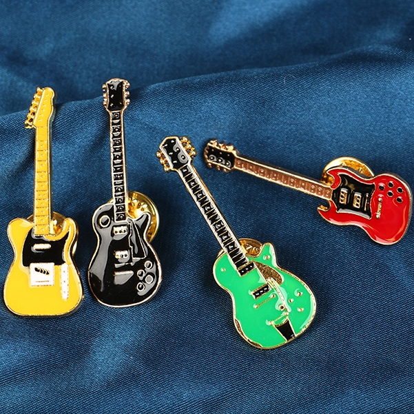 [AdornmentNo1] Retro Gitar Bros Fashion Wanita Pin Perhiasan Kepribadian Punk Bros Pin [ID]