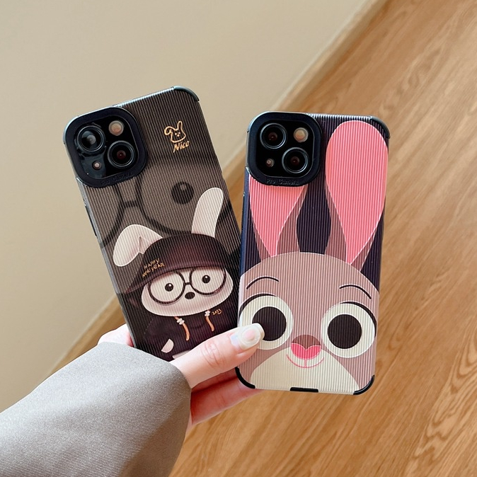 Zootopia Judy Leather SoftCase iP iPhone 7 8 + Plus XS XR 11 12 13 14 Pro Max Pink Casing hp iPhone XR kESING