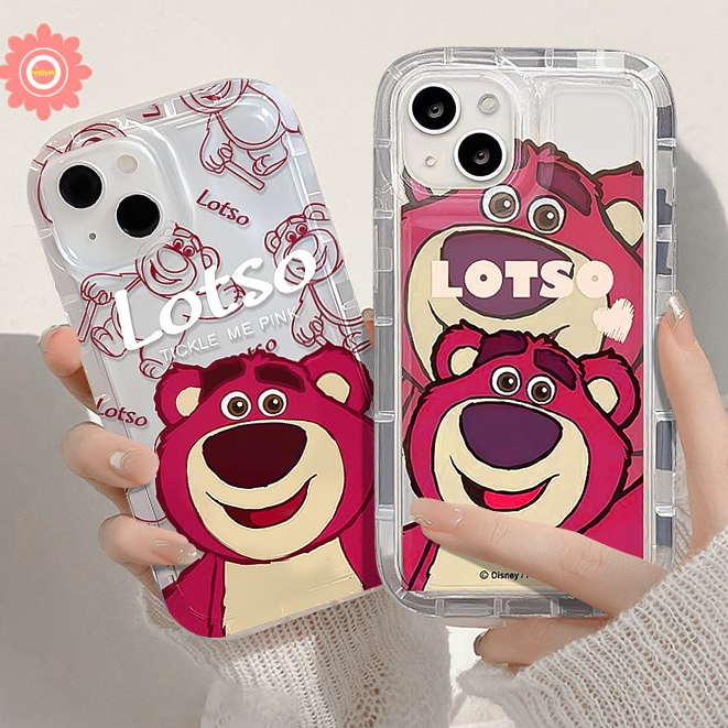 Casing Vivo Y15 Y12 Y16 Y02S V25E V25 Y20i Y21s Y20s Y35 Y12S Y21 Y22 Y02 Y17 Y33s Y21T Y15A Y93 Y20s Y20 Y91 Y95 Y50 Y30 Y11 Y12i Y15s Y91C Y1S Cute Strawberry Bear Airbag Case