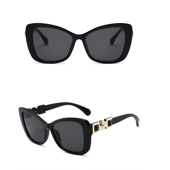 Kacamata Fashion vintage Mutiara Versi Korea Kacamata Hitam Beach outfit sunglasses