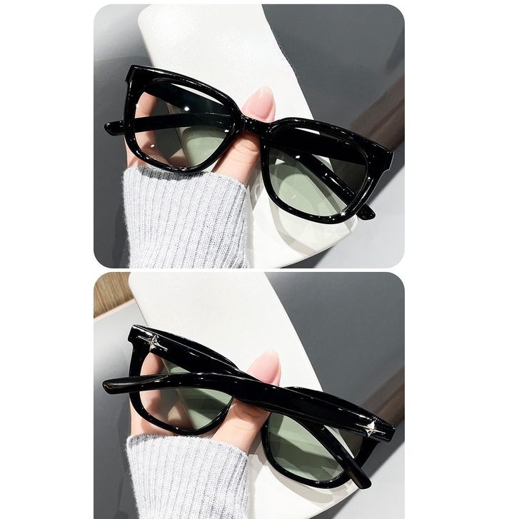 Vintage Hitam Frame Kacamata Lensa Coklat Untuk Pria Wanita Unisex Retro Sunglass UV400 Perlindungan Kacamata Matahari Shades Glassese
