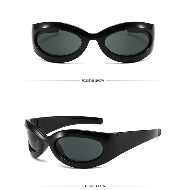 Y2k Steampunk Olahraga Punk Kacamata Travel UV400 Eyewear Cycling Goggles Untuk Pria Wanita Cat Eye half frame Shades Glasses
