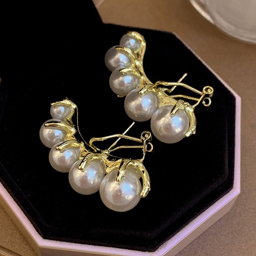 Musim Panas Wanita Anting Fashion Vintage Mutiara Stud Earrings Perak925