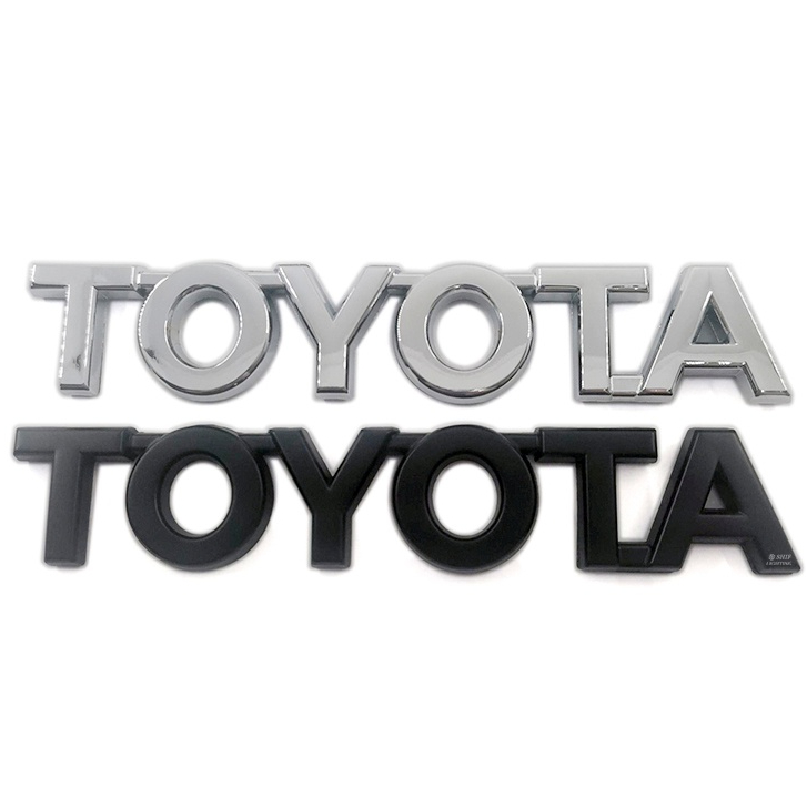 1x Logam Chrome Hitam TOYOTA Logo Huruf Mobil Auto Rear Trunk Emblem Badge Stiker Decal Pengganti TOYOTA