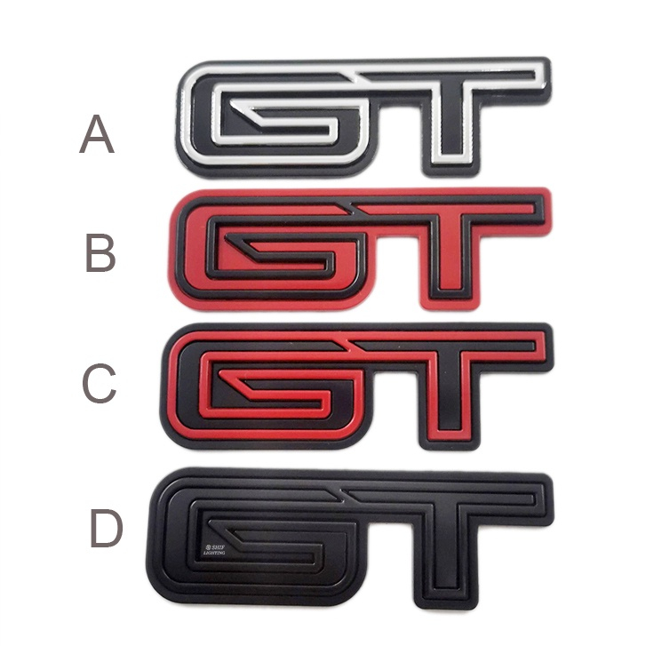 1xmodel Baru Logo GT Logam Mobil Auto Rear Trunk Decorative Emblem Badge Stiker Decal Pengganti Ford GT Mustang