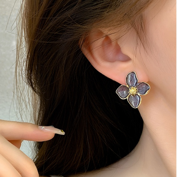 Fashion Retro Wanita Anting Mutiara Gaya Korea Musim Panas Baru Bunga Stud Earrings