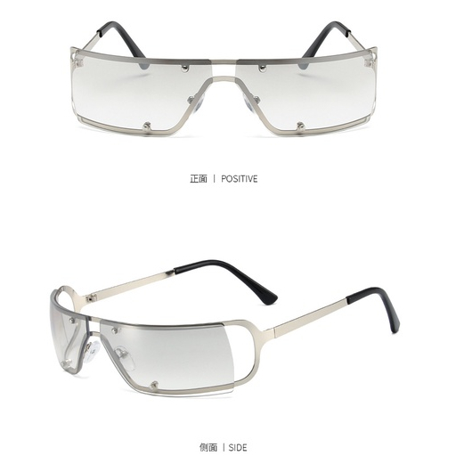 Y2k Milenium Babes Retro Rimless Aviator Sunglasses INS Fashion Kacamata Berlian