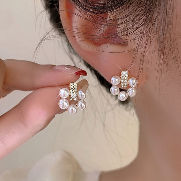 Anting Bunga Baru Gaya Korea Fashion Wanita Anting Hijab Mutiara