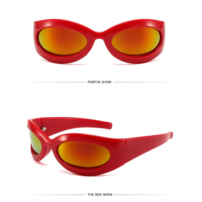 Y2k Steampunk Olahraga Punk Kacamata Travel UV400 Eyewear Cycling Goggles Untuk Pria Wanita Cat Eye half frame Shades Glasses