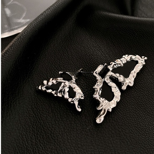 Musim Panas Hitam Ladies Earrings Vintage Kupu-Kupu Berlian Anting Hijab