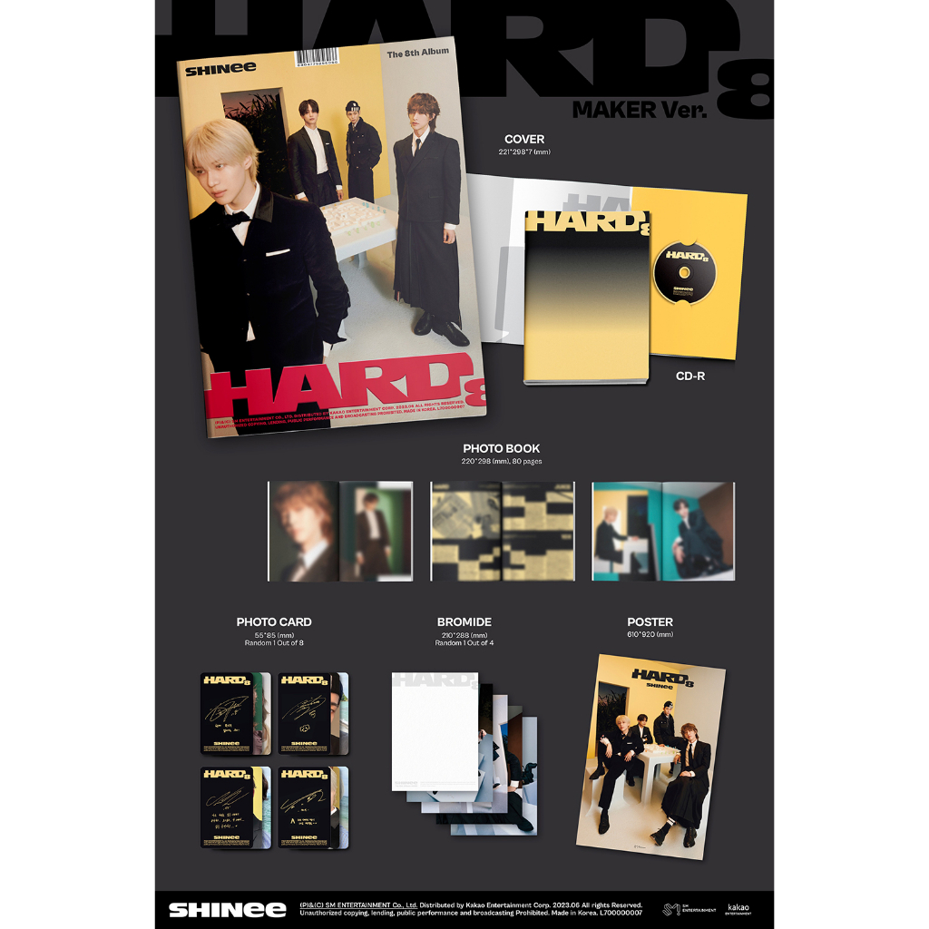 (Online POB)  SHINee 8th Album HARD ( Photobook Ver.)