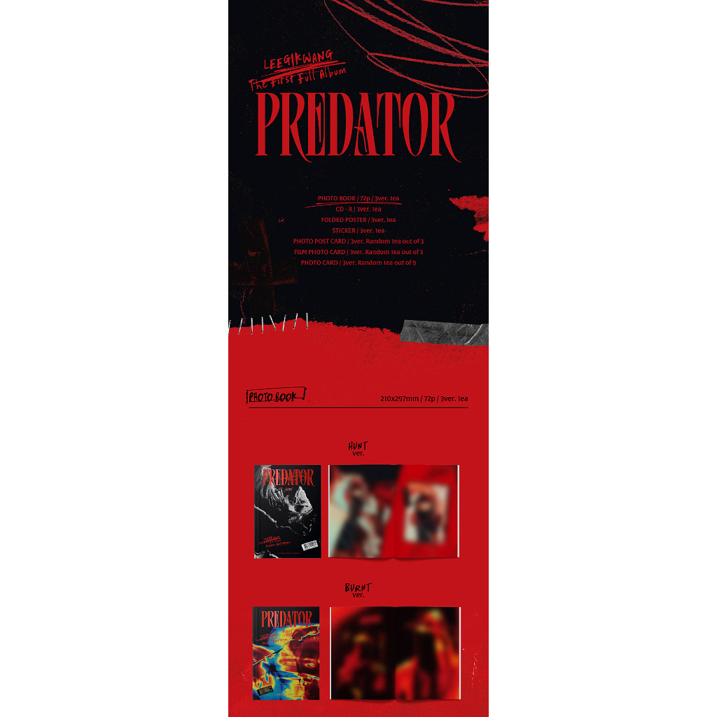 LEE GIKWANG - The First Full Album [PREDATOR] (standard Ver. / jewel Ver.)