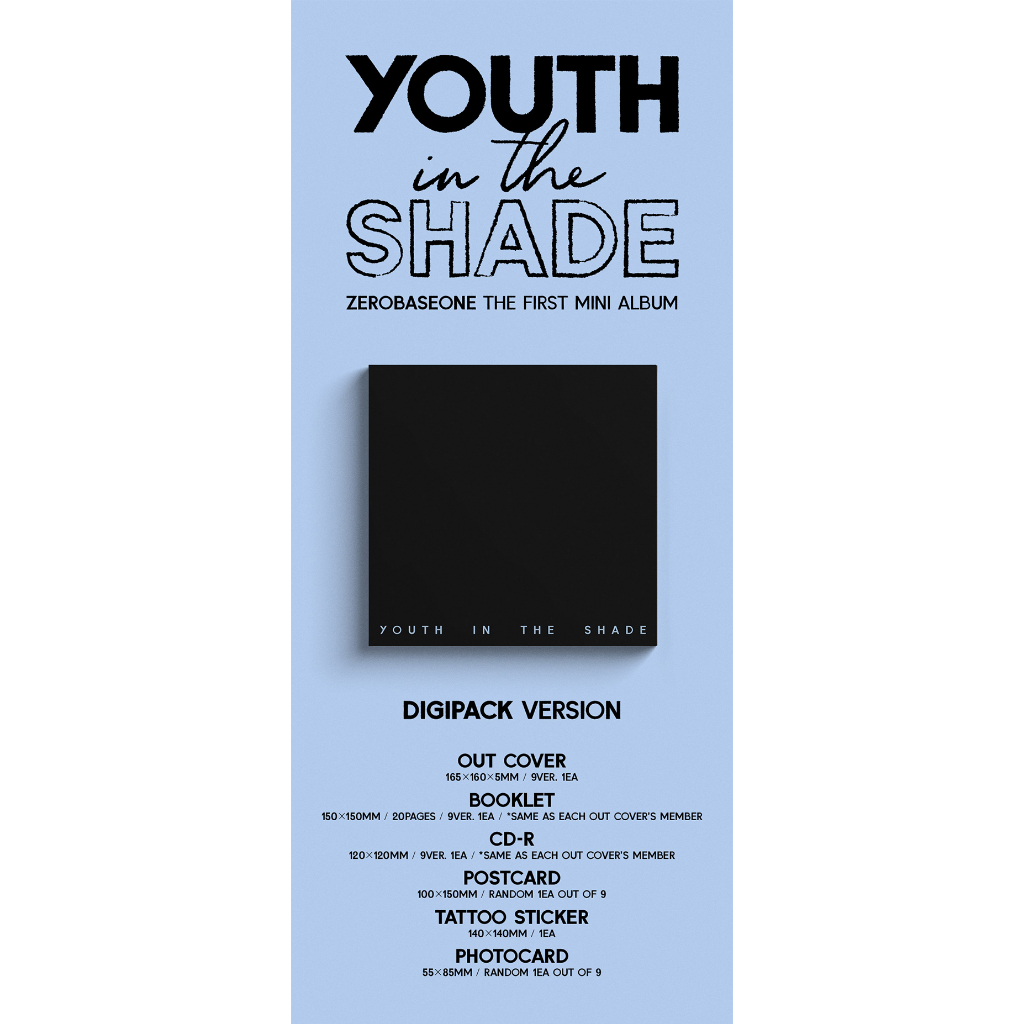 (online POB) ZEROBASEONE- The 1st Mini Album YOUTH IN THE SHADE_ Digipack Ver.