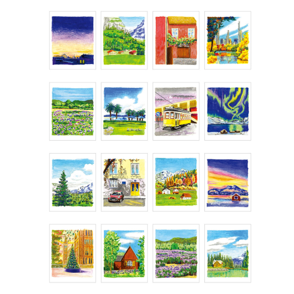 [KOREA COLORING BOOK] Easy and Fun Oil Pastel Landscape Coloring Book