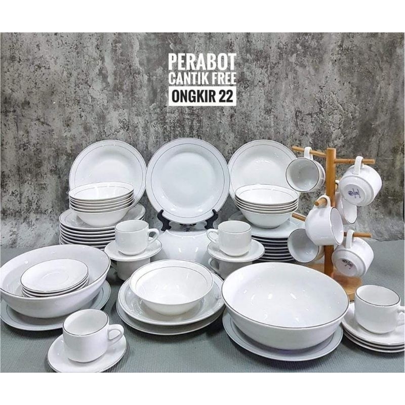 Dinner set putih polos