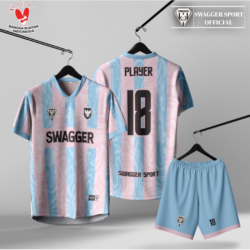 Satu Set Jersey Futsal / Baju Bola Custom Full Printing Motif Terbaru/kaos jersey voli