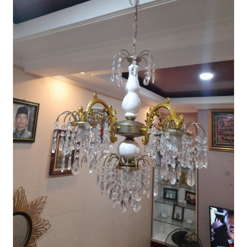 Lampu hias gantung cabang ruang tamu mewah batang baru kabel tanam